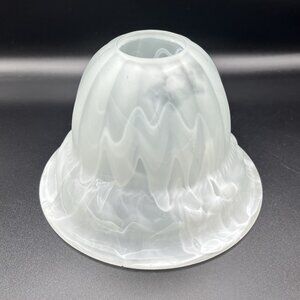 Vintage Swirled Opaline Glass Shade 1⅝” Fitter Mid Century Lamp Retro White